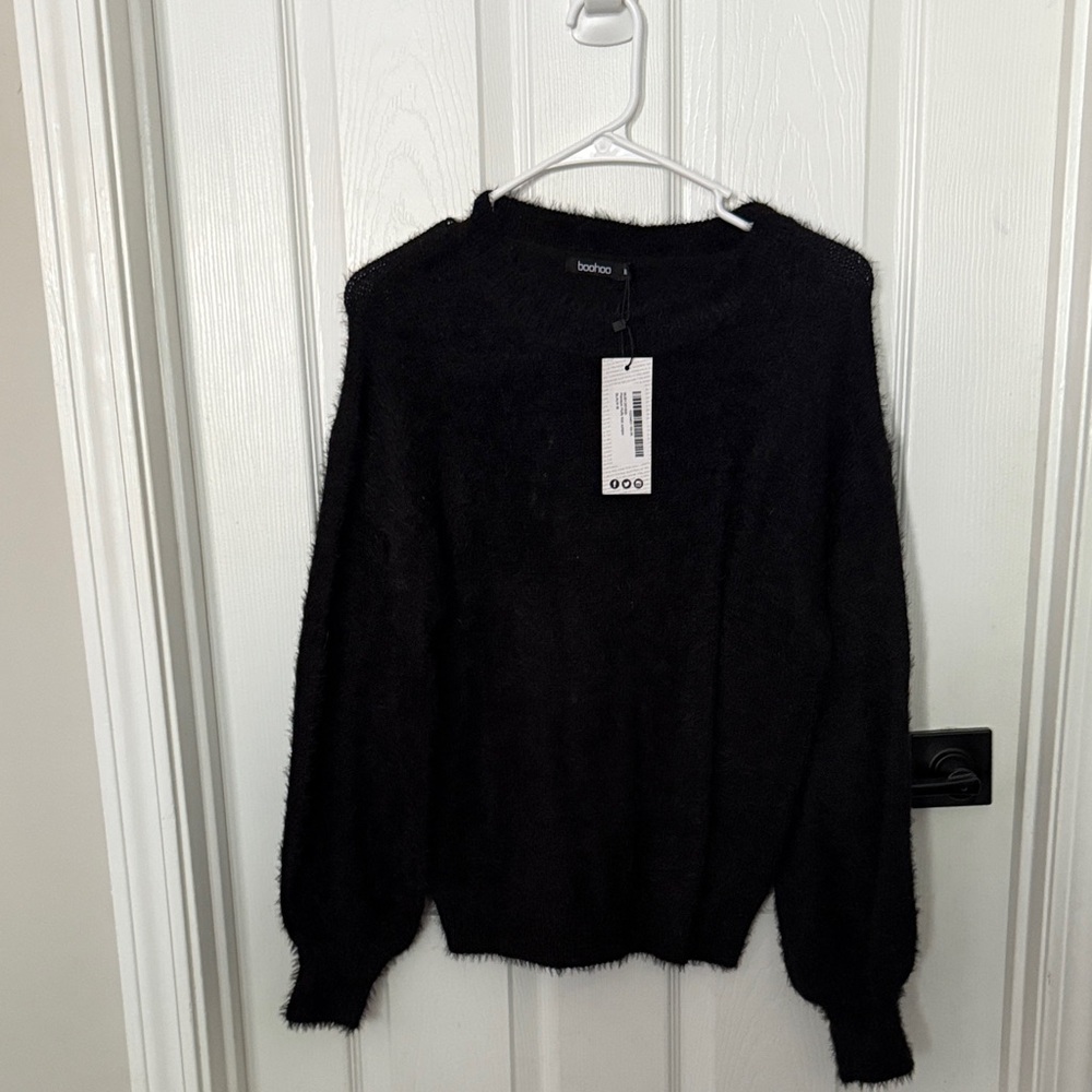 Boohoo Black Crew Neck Sweater
